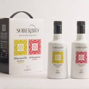 Estuche AOVE Soberbio Manzanilla y Arbequina 2 x 500 ml.